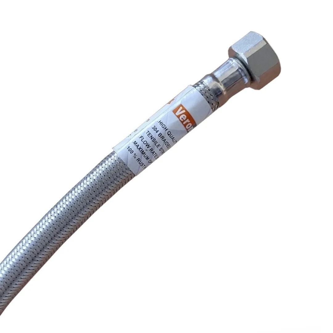 SS 304 Braided EPDM Connection Pipe With brass Nuts