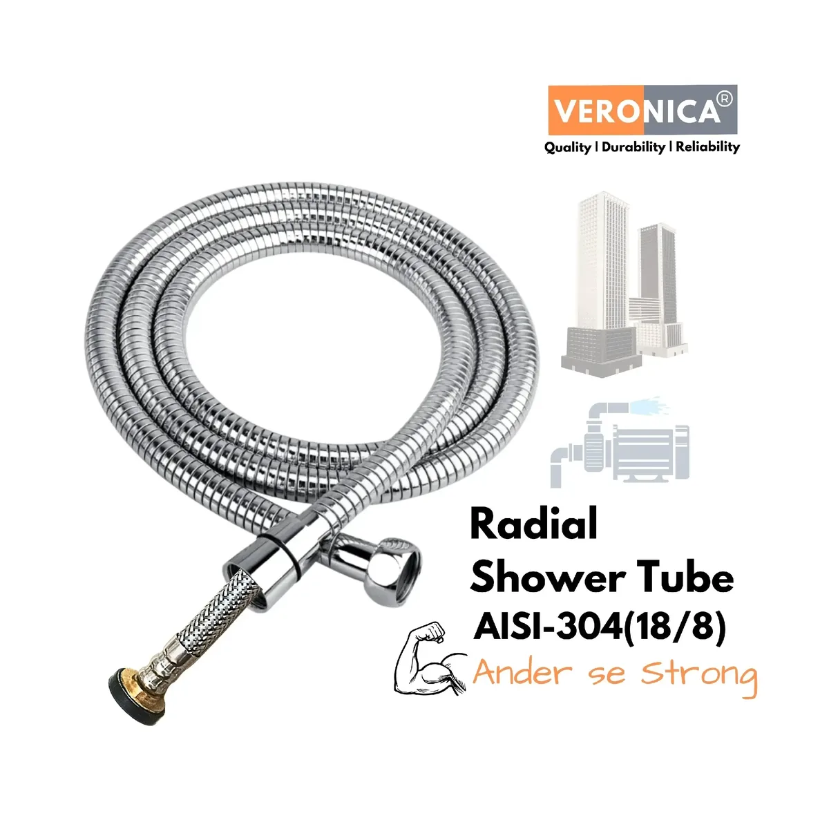 Shower tube s s heavy radial 304 - Image 2