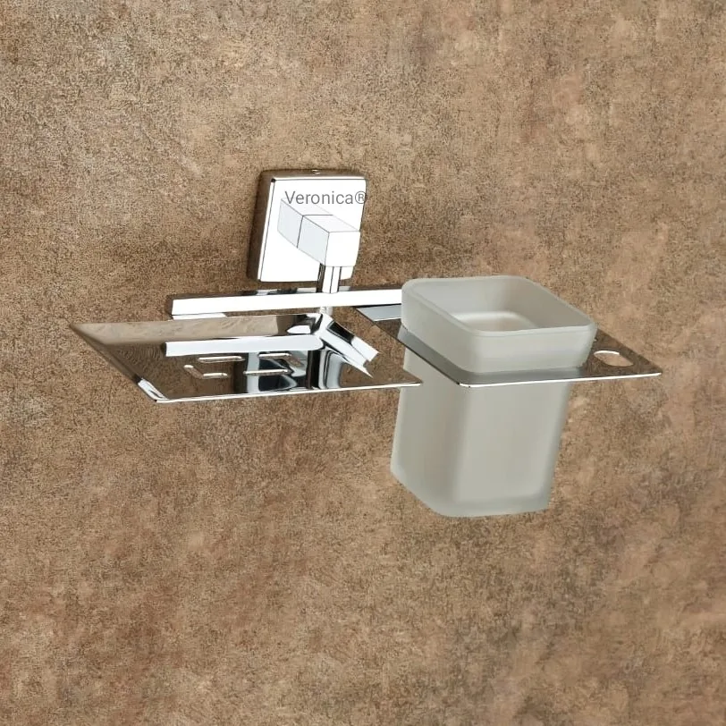 Quard Soap Dish With Tumbler Holder (Stainless Steel)