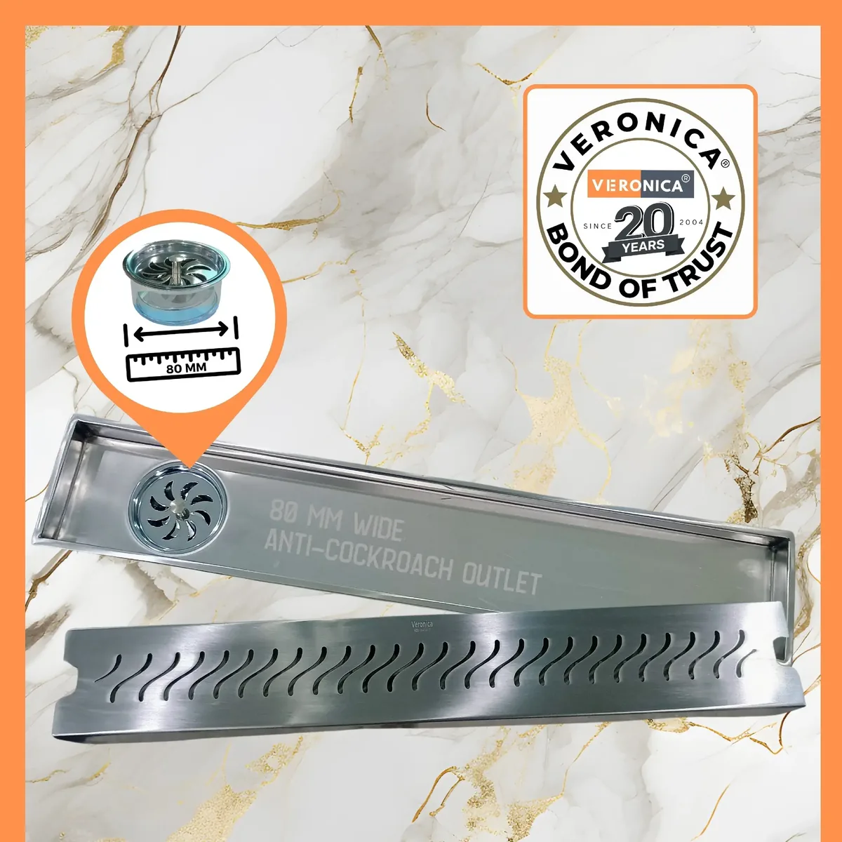 Shower drain channel Matte bathroom jali 304 grade - Image 2