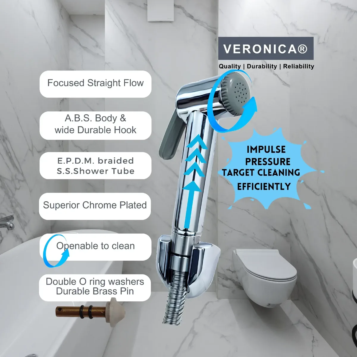 Jack Grey Health Faucet Set - Image 2