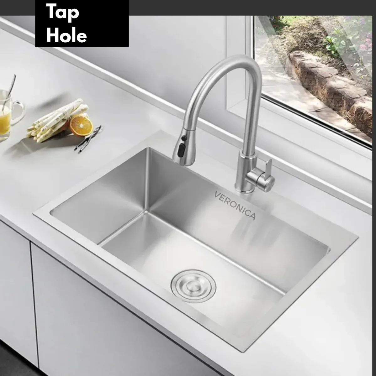 30x18x10 Tap hole single bowl